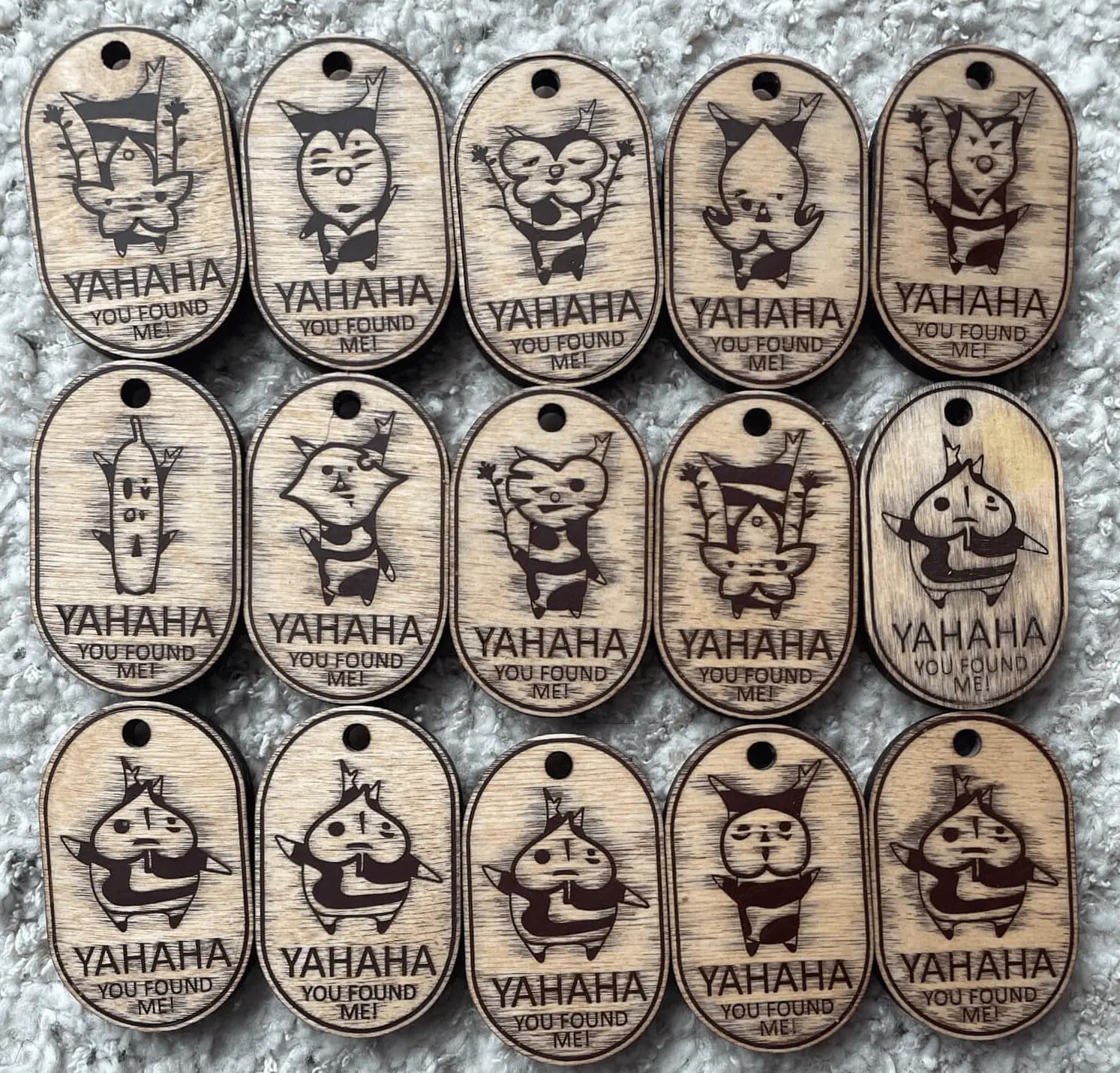 keychain batch with resin bleed