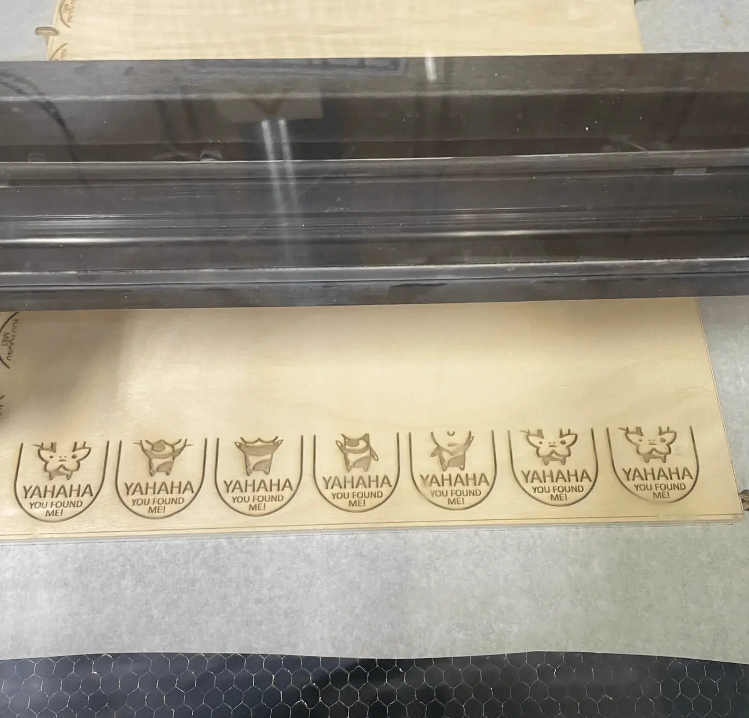 laser cutting in process